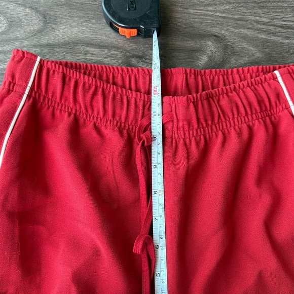 NEW WAYF Womens London Track Pant Red with White Pipping Wide Leg - Picture 10 of 10